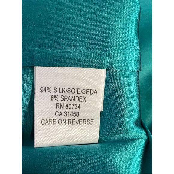 BCBGMaxAzria Women's Sleeveless Silk Blend Midi Shift Dress Green Size XS - Picture 4 of 5